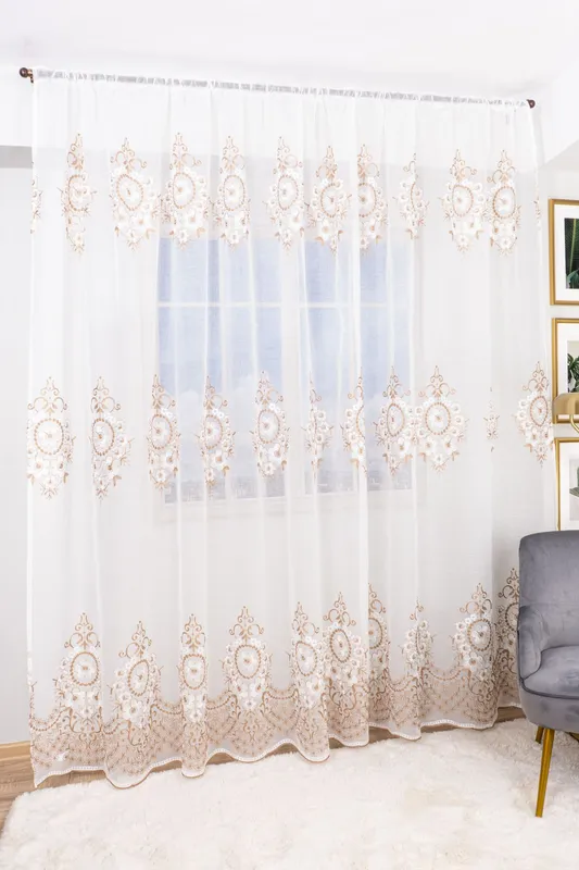 Set 2 Perdele din In Lavinia Cappuccino 100x135 cm cu Rejansa - PERD071B_100x135_ATL