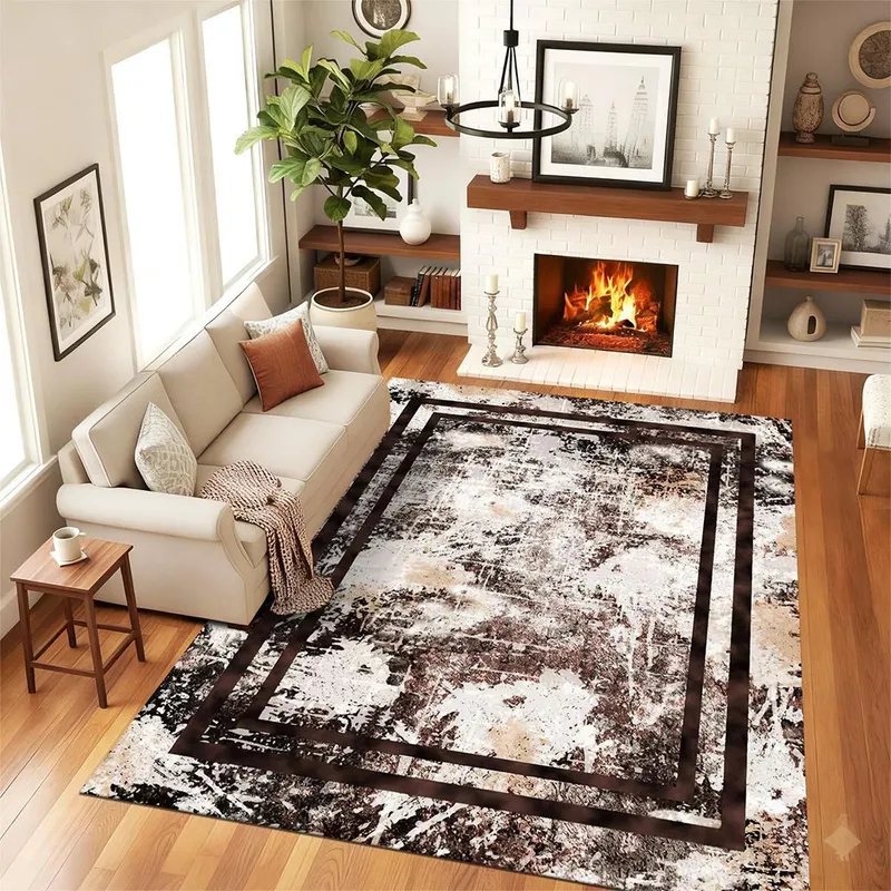 Covor Antiderapant pentru Dormitor 120x180 cm - Maro Portal Antic - CVHD107_120x180_CVH