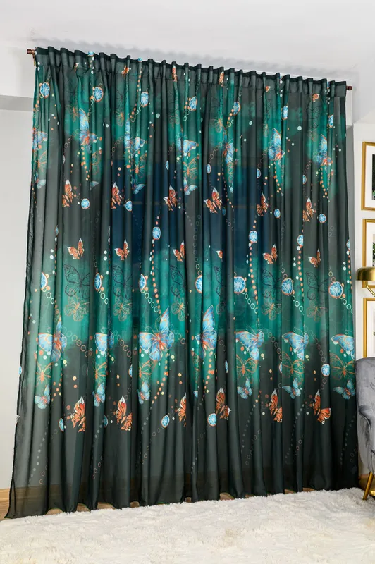 Perdea din Matase Verde Galaxie - PERD183_PLC