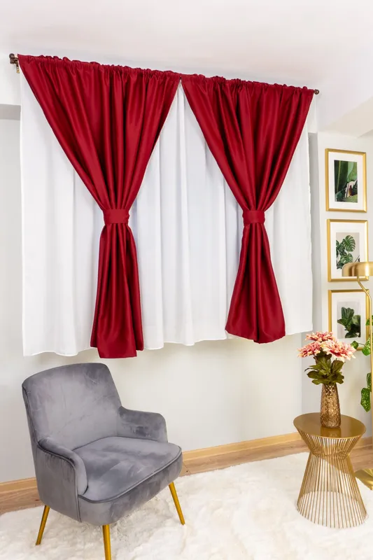Draperie Scurta Blackout Visiniu Intens - BOTD006S_PLC