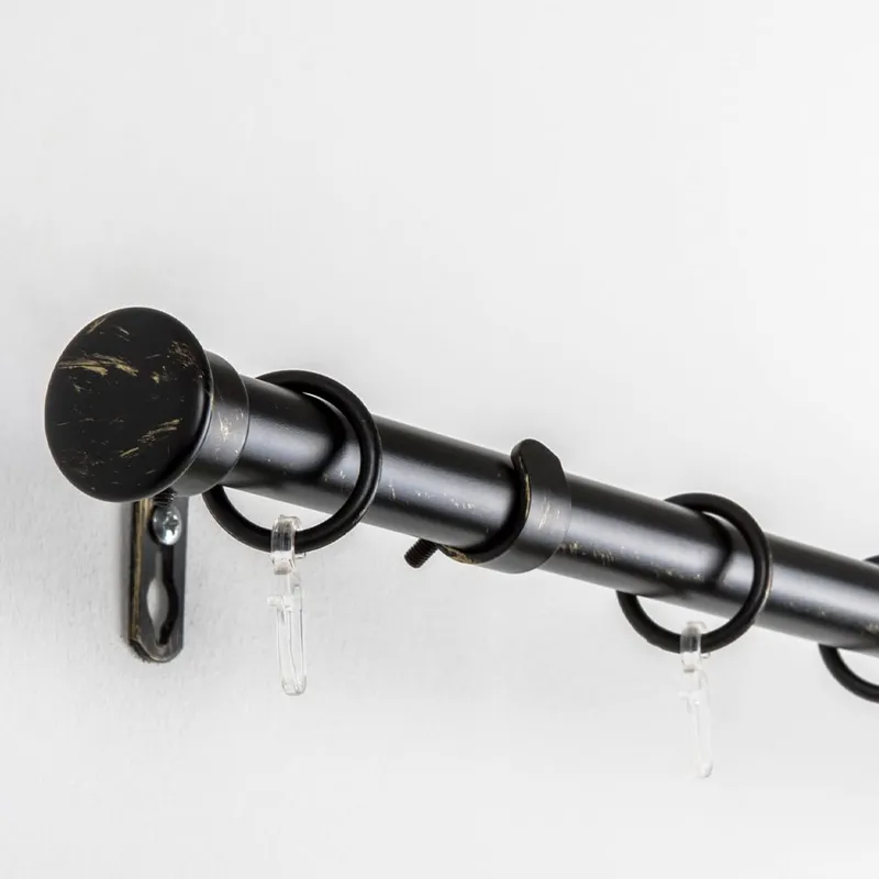 Galerie Perdea Extensibila Eclipse 110-200cm - Negru - Auriu - APDGX004_110_200_APDGX