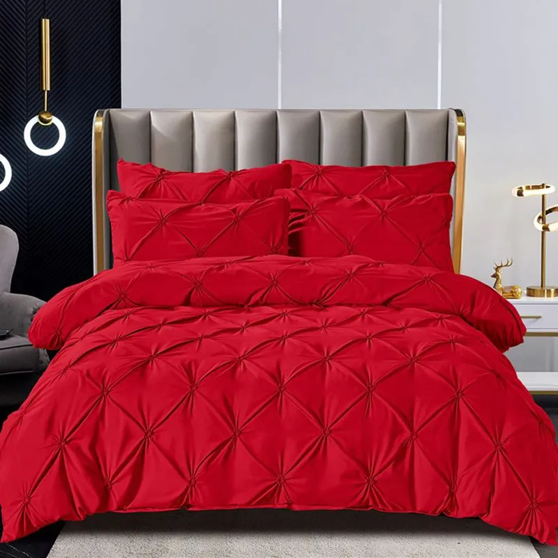 Lenjerie Brodata 6 Piese Finet Premium - Rosu Elegant LFPJ_H130