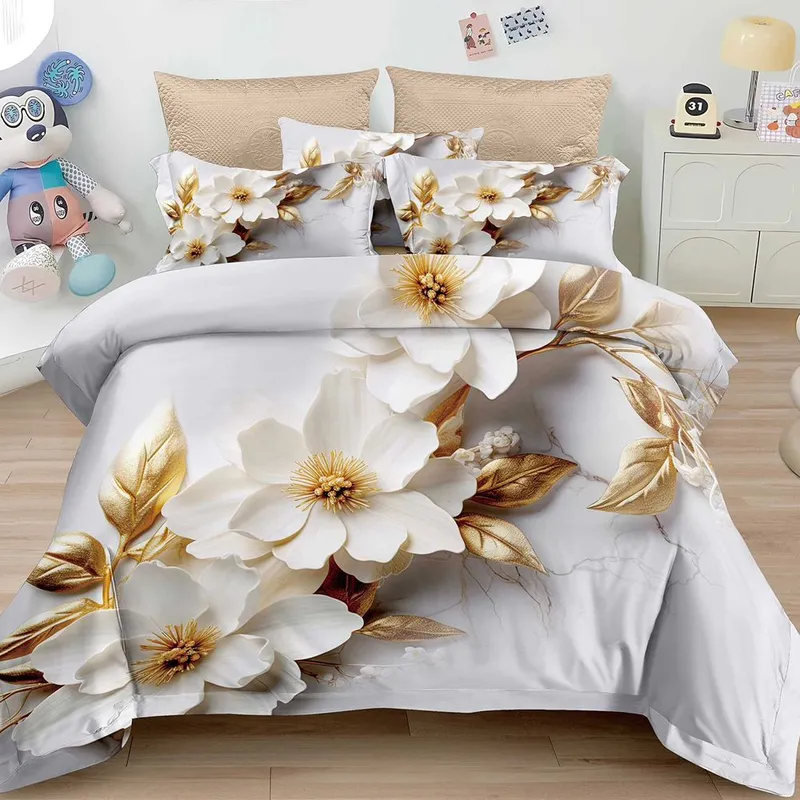Lenjerie 6 Piese Bumbac Finet 5D - Flori de Mar - LFDS_A130D