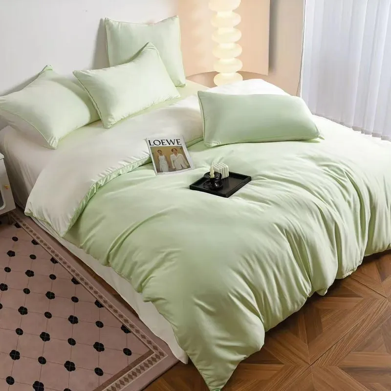 Lenjerie Premium 6 Piese din Matase - Verde Deschis - LPMN_B163B