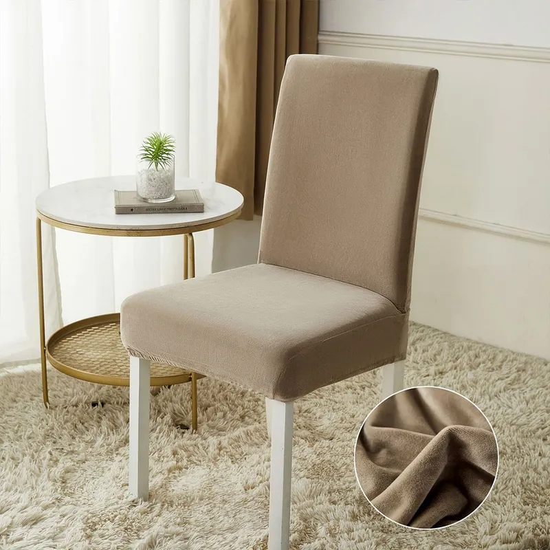 Set 5+1 GRATIS Huse de Scaun Universale din Catifea  - Cappuccino - HS60089