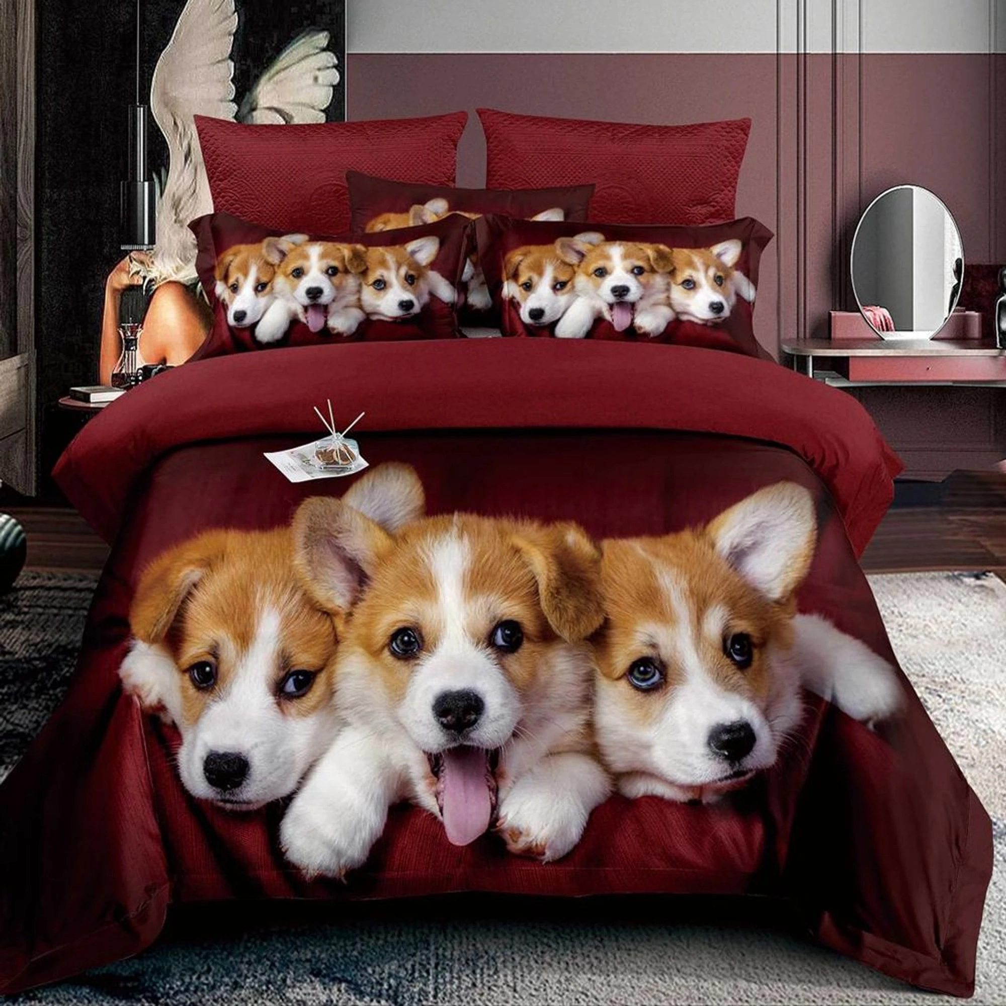 Lenjerie Finet 6 Piese - Catelusi Welsh Corgi - LFS_D144B